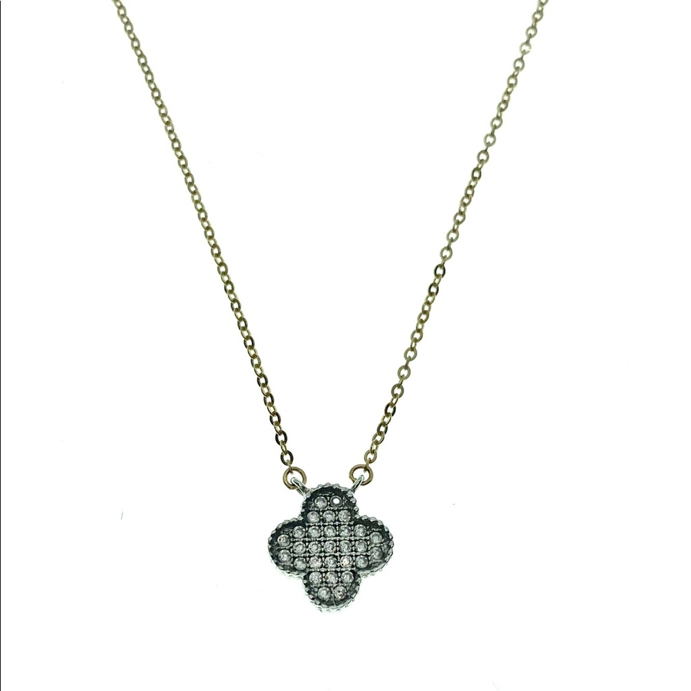 Gold Clover Necklace 14kt Solid